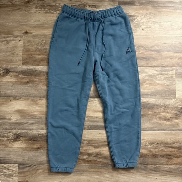 Jordan Jumpman Teal Blue Fleece Jogger Sweatpants Medium MJ Signature Logo - Picture 1 of 7